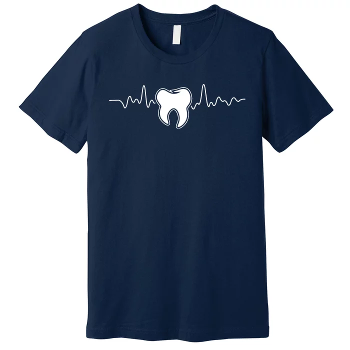 Tooth Heartbeat Dentist Dental Assistant Dentistry Dds Premium T-Shirt