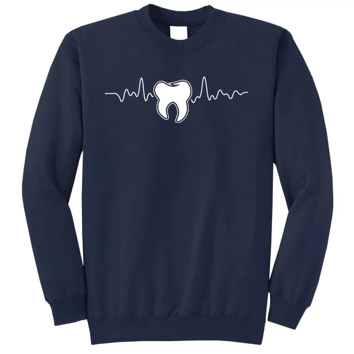 Tooth Heartbeat Dentist Dental Assistant Dentistry Dds Tall Sweatshirt