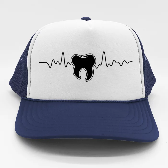 Tooth Heartbeat Dentist Dental Assistant Dentistry Dds Trucker Hat