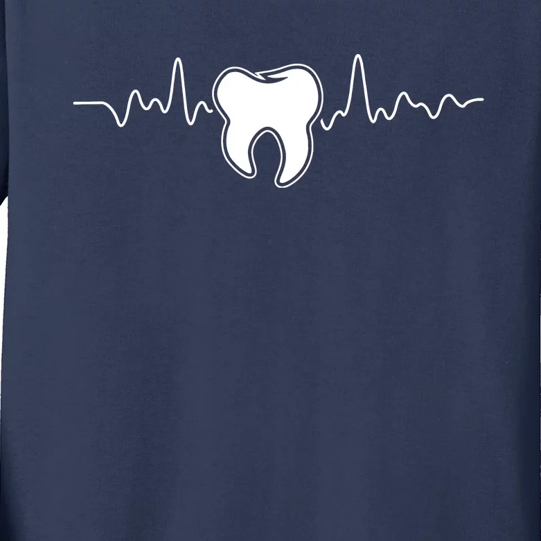 Tooth Heartbeat Dentist Dental Assistant Dentistry Dds Kids Long Sleeve Shirt