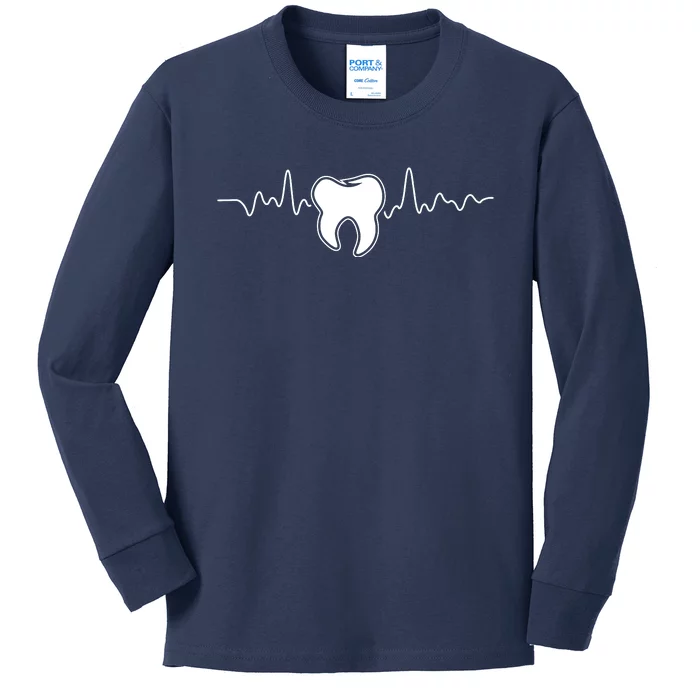 Tooth Heartbeat Dentist Dental Assistant Dentistry Dds Kids Long Sleeve Shirt