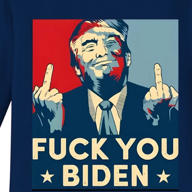 Trump Hope Design Fuck You Biden Baby Long Sleeve Bodysuit