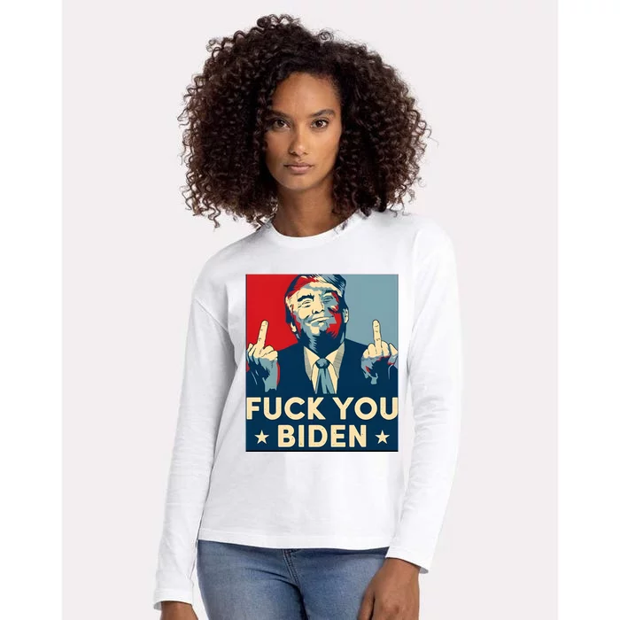 Trump Hope Design Fuck You Biden Womens Cotton Relaxed Long Sleeve T-Shirt