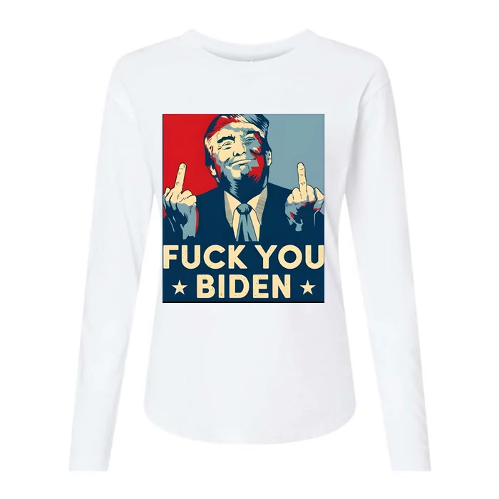 Trump Hope Design Fuck You Biden Womens Cotton Relaxed Long Sleeve T-Shirt