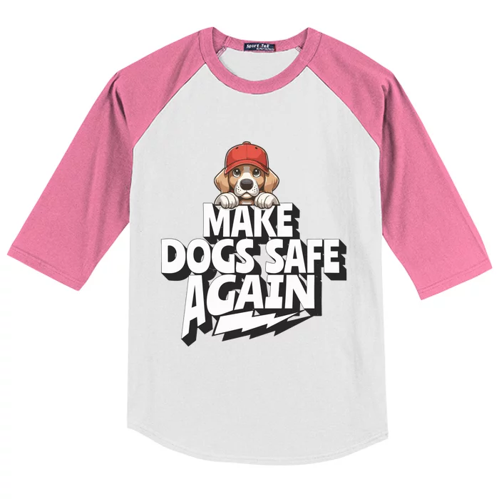 Trump Harris Debate Make Dogs Safe Again Kids Colorblock Raglan Jersey