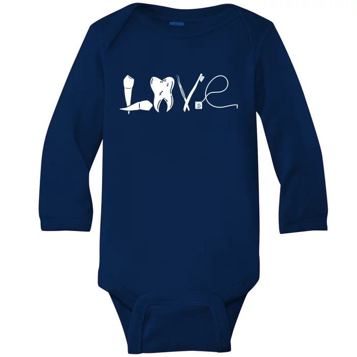 Tooth Health Dentist Dental Assistant Love Surgery Gift Baby Long Sleeve Bodysuit