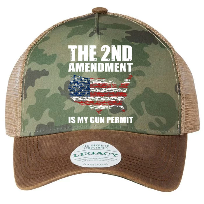 The 2nd Amendment Is My Gun Permit American Gun Flag Legacy Tie Dye Trucker Hat