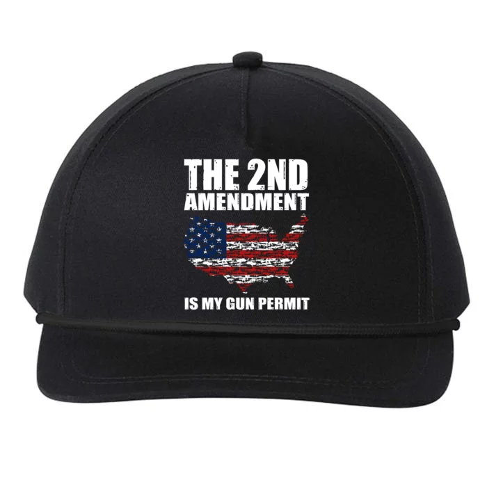 The 2nd Amendment Is My Gun Permit American Gun Flag Snapback Five-Panel Rope Hat