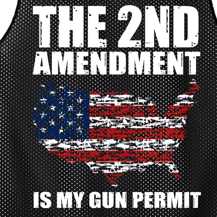 The 2nd Amendment Is My Gun Permit American Gun Flag Mesh Reversible Basketball Jersey Tank