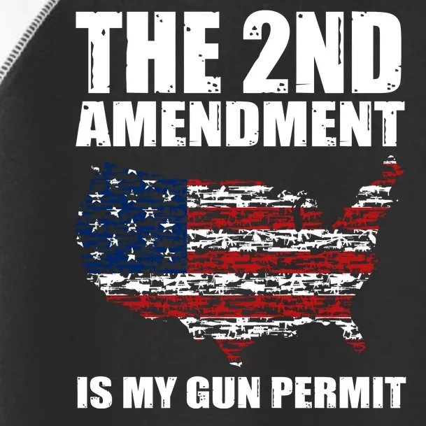 The 2nd Amendment Is My Gun Permit American Gun Flag Toddler Fine Jersey T-Shirt