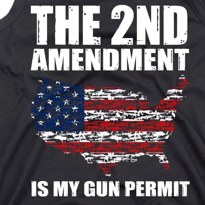 The 2nd Amendment Is My Gun Permit American Gun Flag Tank Top