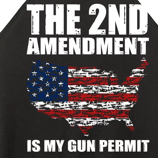 The 2nd Amendment Is My Gun Permit American Gun Flag Women’s Perfect Tri Rocker Tank