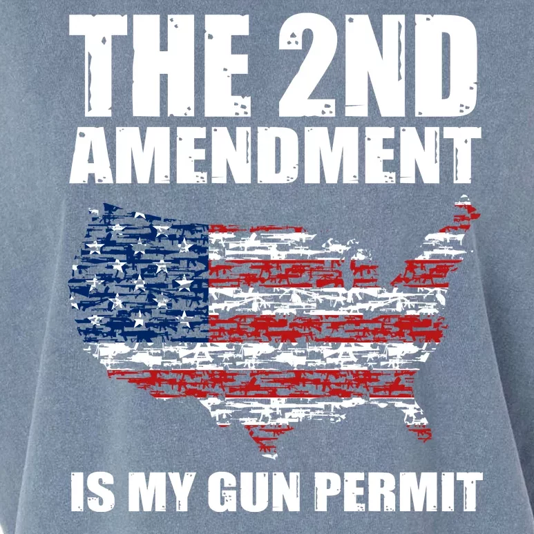 The 2nd Amendment Is My Gun Permit American Gun Flag Garment-Dyed Women's Muscle Tee