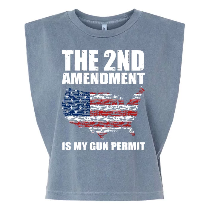 The 2nd Amendment Is My Gun Permit American Gun Flag Garment-Dyed Women's Muscle Tee