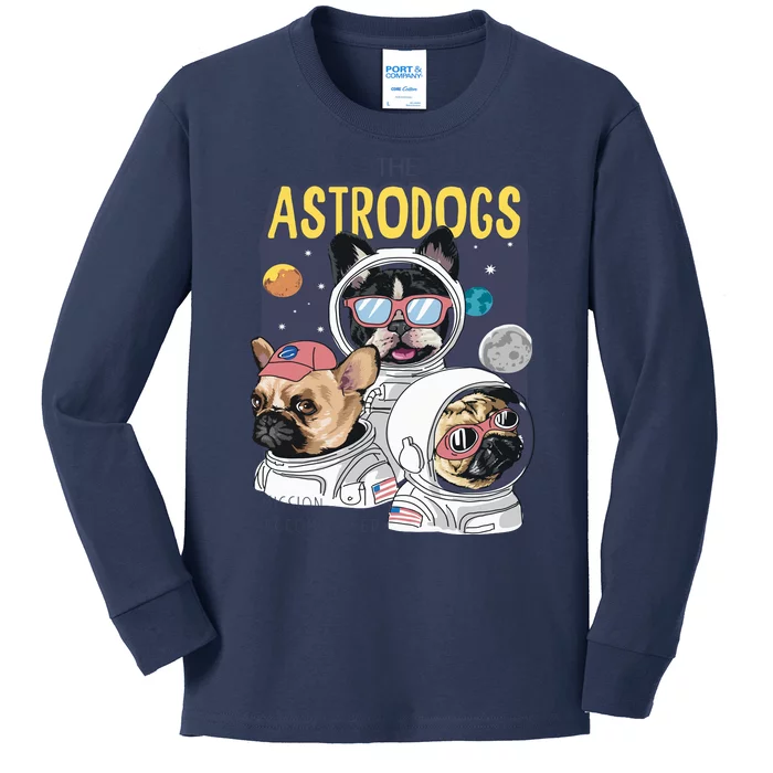 The Astrodogs Astronauts Dogs In Space Kids Long Sleeve Shirt