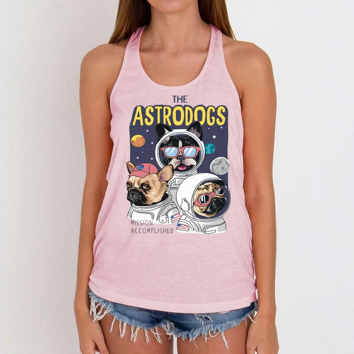 The Astrodogs Astronauts Dogs In Space Women's Knotted Racerback Tank