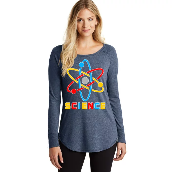 The Atom Science Logo Women's Perfect Tri Tunic Long Sleeve Shirt