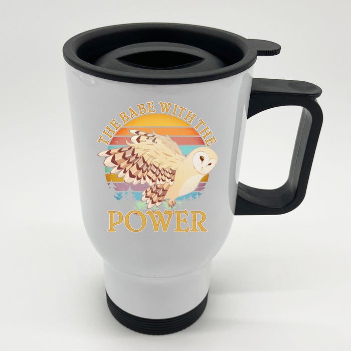 The Babe With The Power Front & Back Stainless Steel Travel Mug