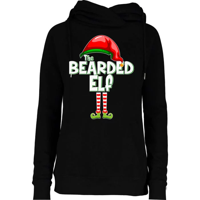 The Bearded Elf Funny Family Christmas Womens Funnel Neck Pullover Hood