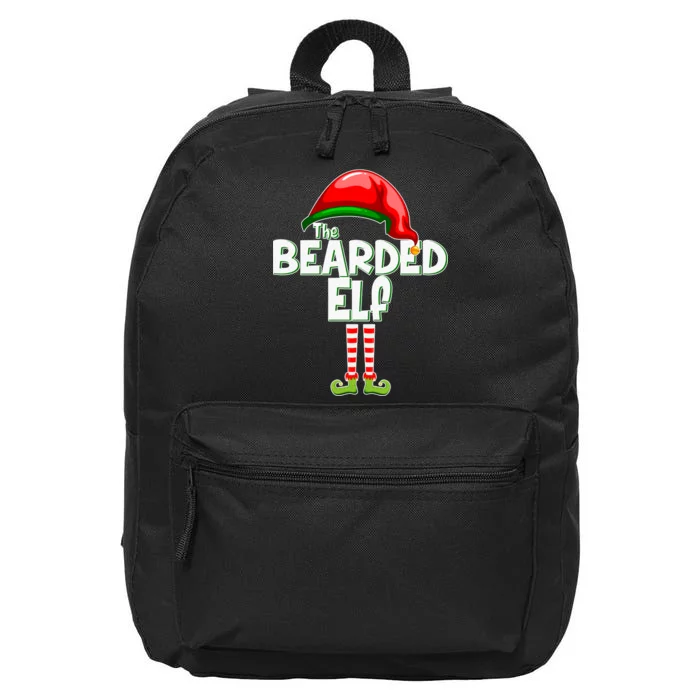 The Bearded Elf Funny Family Christmas 16 in Basic Backpack