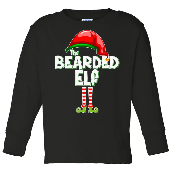 The Bearded Elf Funny Family Christmas Toddler Long Sleeve Shirt