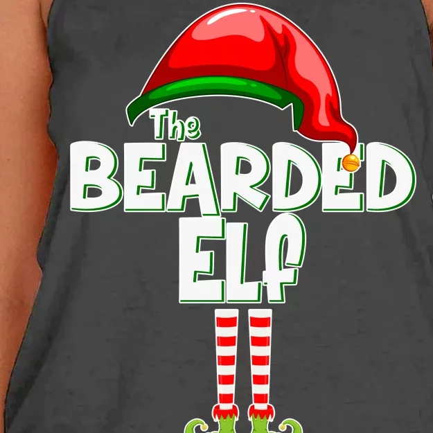 The Bearded Elf Funny Family Christmas Women's Knotted Racerback Tank