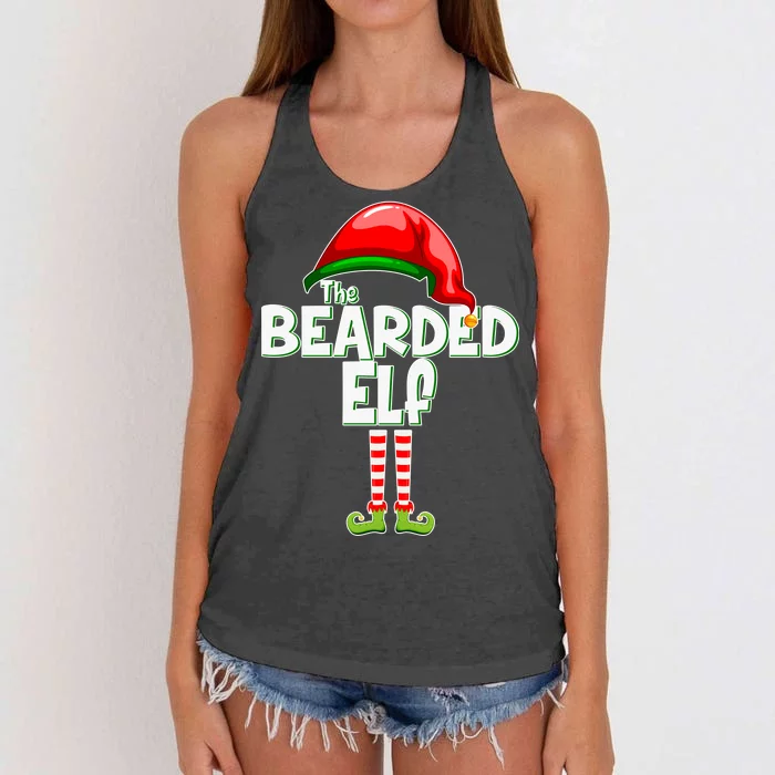 The Bearded Elf Funny Family Christmas Women's Knotted Racerback Tank