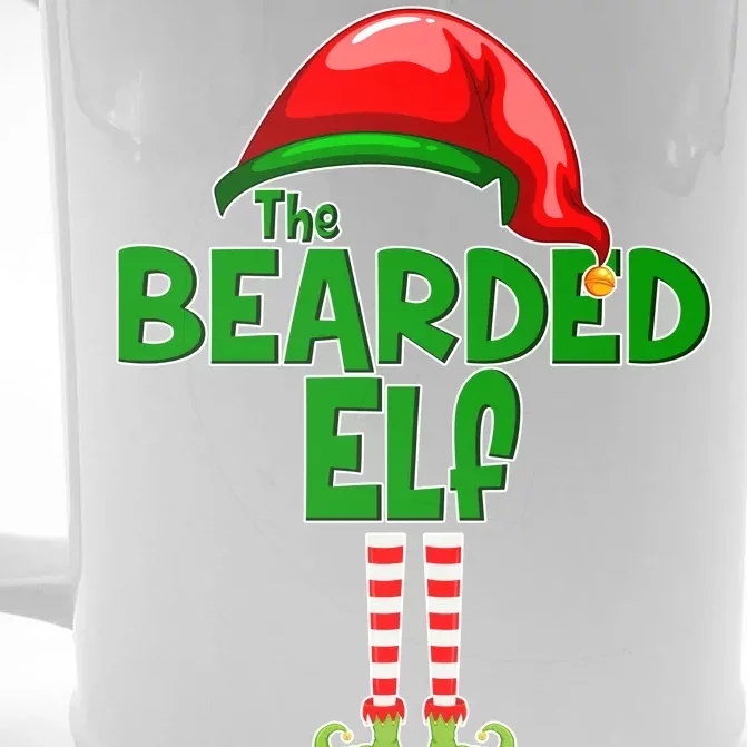 The Bearded Elf Funny Family Christmas Front & Back Beer Stein