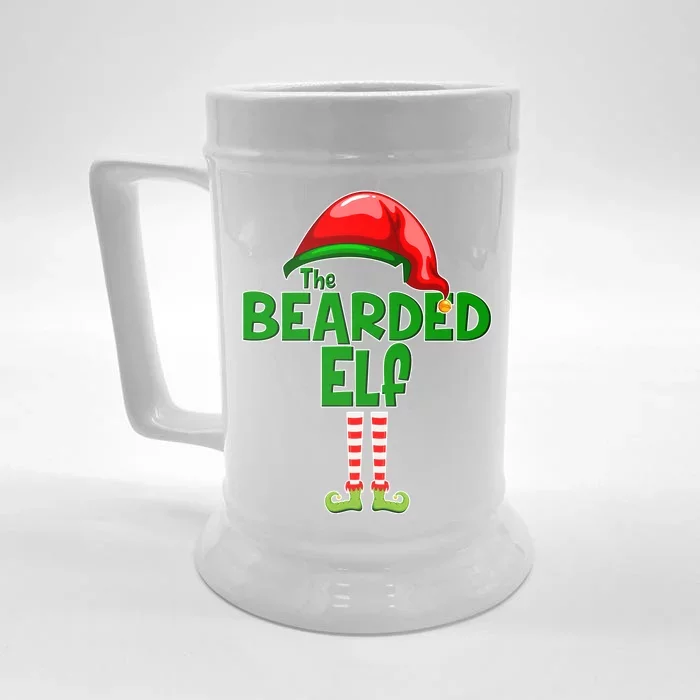 The Bearded Elf Funny Family Christmas Front & Back Beer Stein