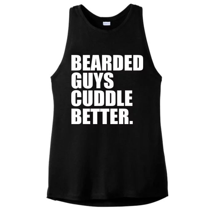 The Bearded Guys Cuddle Better Funny Beard Ladies Tri-Blend Wicking Tank