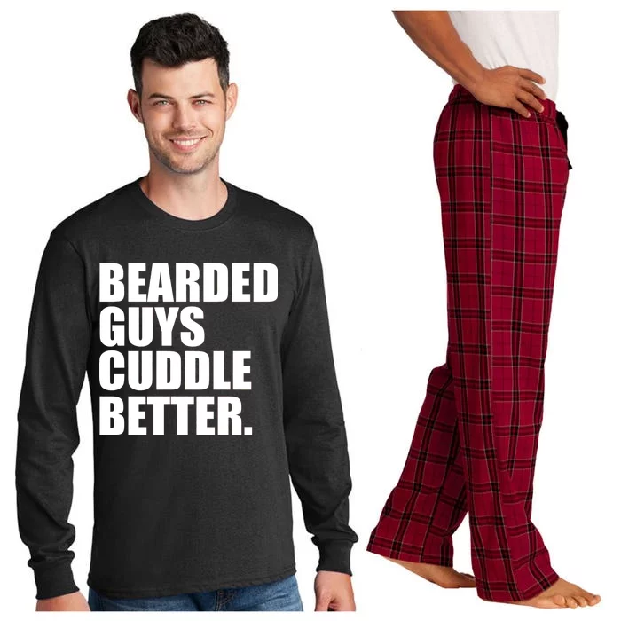 The Bearded Guys Cuddle Better Funny Beard Long Sleeve Pajama Set