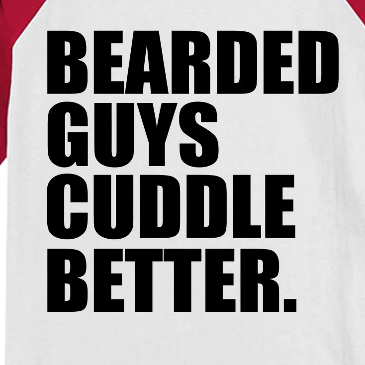 The Bearded Guys Cuddle Better Funny Beard Kids Colorblock Raglan Jersey