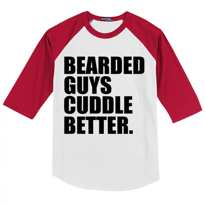 The Bearded Guys Cuddle Better Funny Beard Kids Colorblock Raglan Jersey