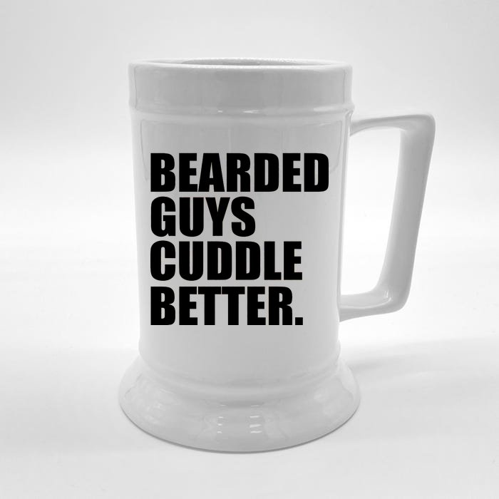 The Bearded Guys Cuddle Better Funny Beard Front & Back Beer Stein