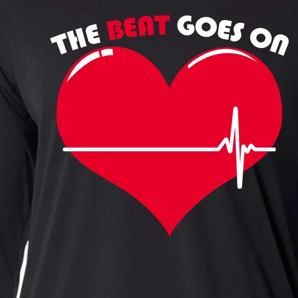 The Beat Goes On Heart Health Awareness Cooling Performance Long Sleeve Crew