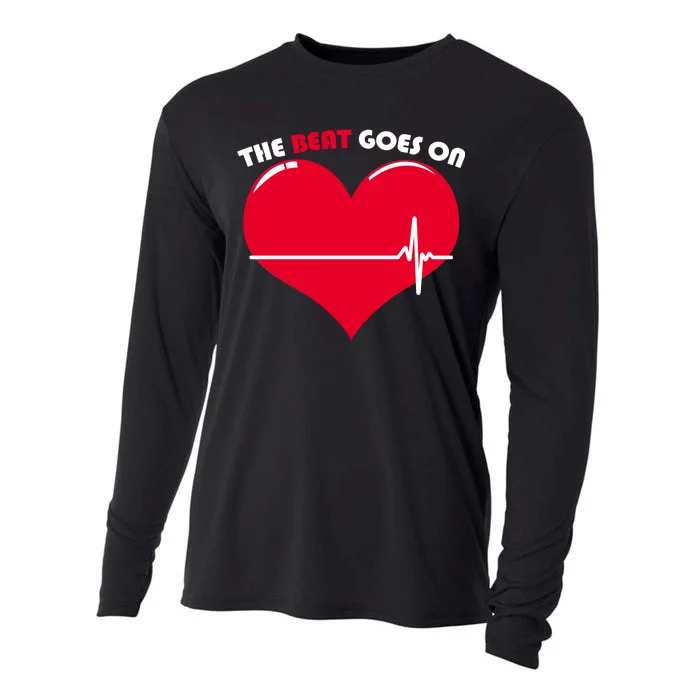 The Beat Goes On Heart Health Awareness Cooling Performance Long Sleeve Crew