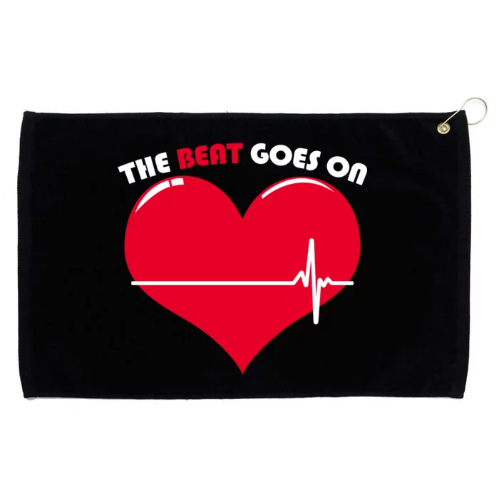 The Beat Goes On Heart Health Awareness Grommeted Golf Towel