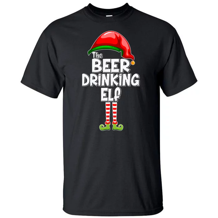 The Beer Drinking Elf Family Matching Christmas Tall T-Shirt