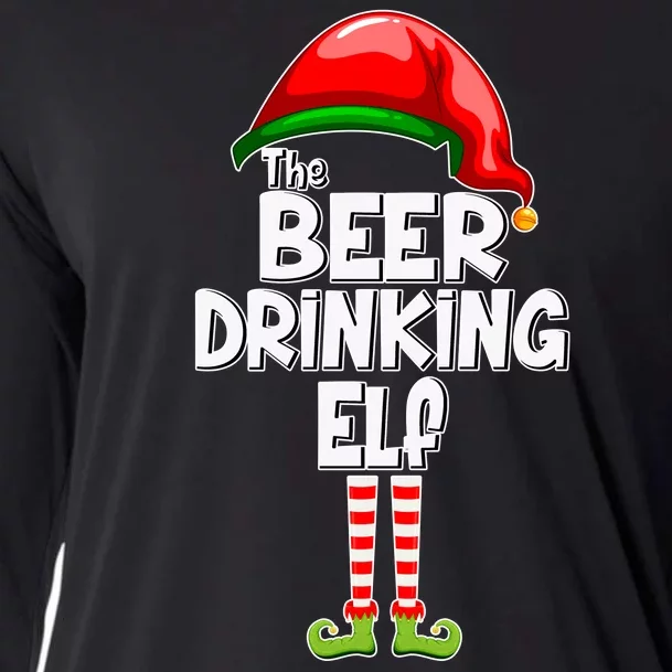 The Beer Drinking Elf Family Matching Christmas Cooling Performance Long Sleeve Crew