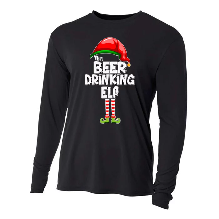 The Beer Drinking Elf Family Matching Christmas Cooling Performance Long Sleeve Crew