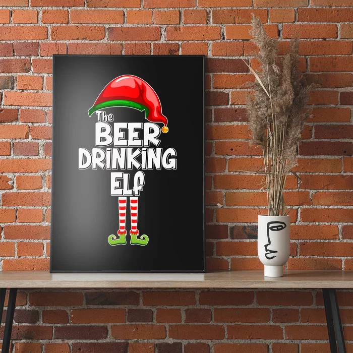 The Beer Drinking Elf Family Matching Christmas Poster