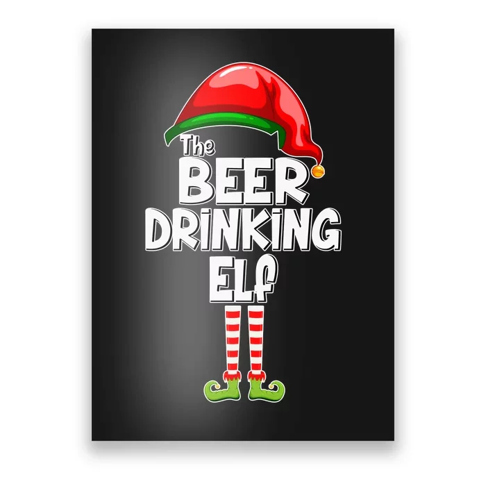 The Beer Drinking Elf Family Matching Christmas Poster