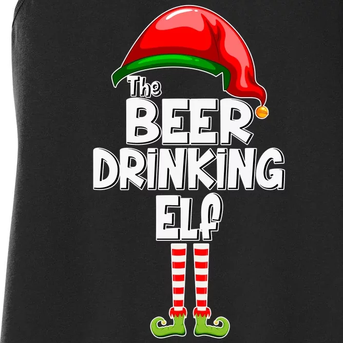 The Beer Drinking Elf Family Matching Christmas Women's Racerback Tank