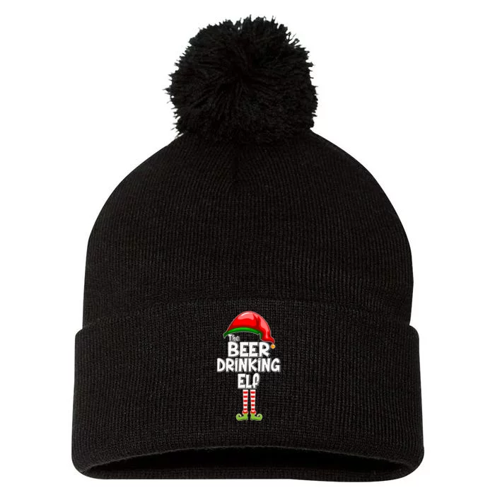 The Beer Drinking Elf Family Matching Christmas Pom Pom 12in Knit Beanie