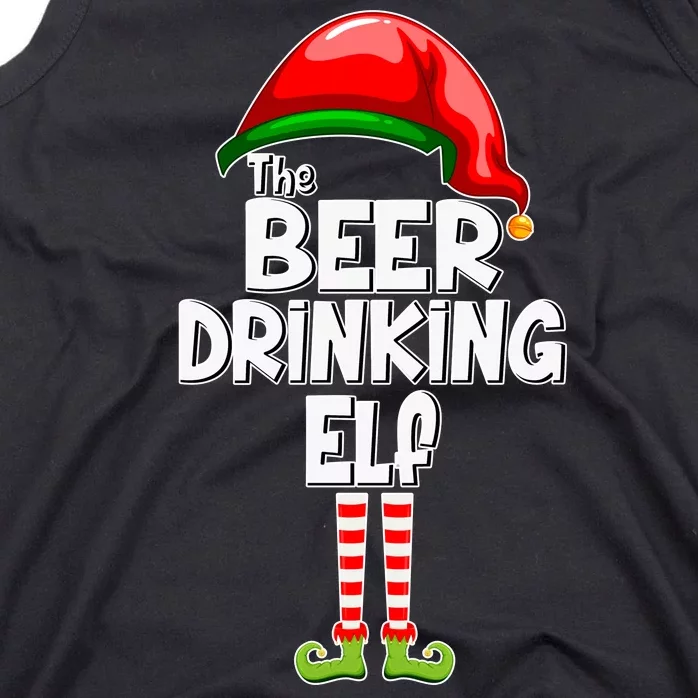 The Beer Drinking Elf Family Matching Christmas Tank Top