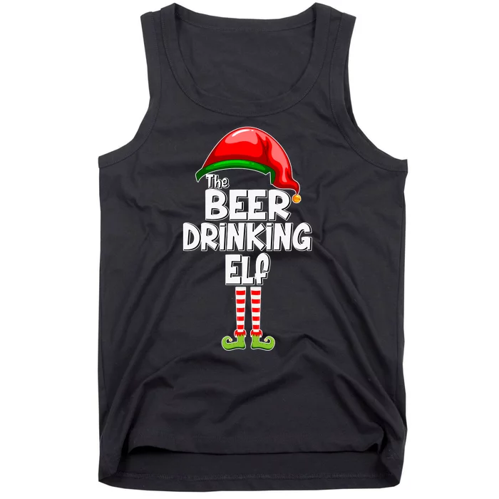 The Beer Drinking Elf Family Matching Christmas Tank Top