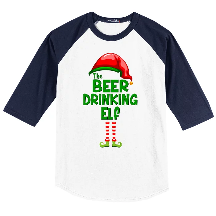 The Beer Drinking Elf Family Matching Christmas Baseball Sleeve Shirt