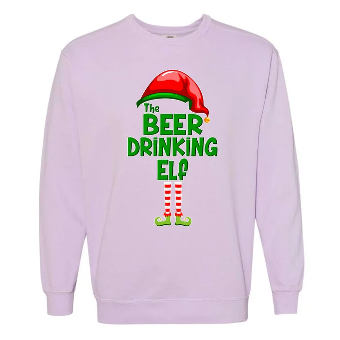 The Beer Drinking Elf Family Matching Christmas Garment-Dyed Sweatshirt