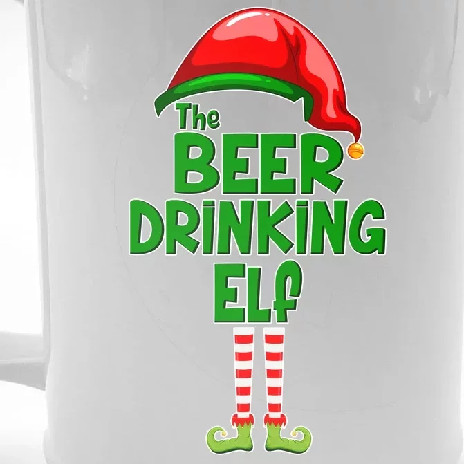 The Beer Drinking Elf Family Matching Christmas Front & Back Beer Stein