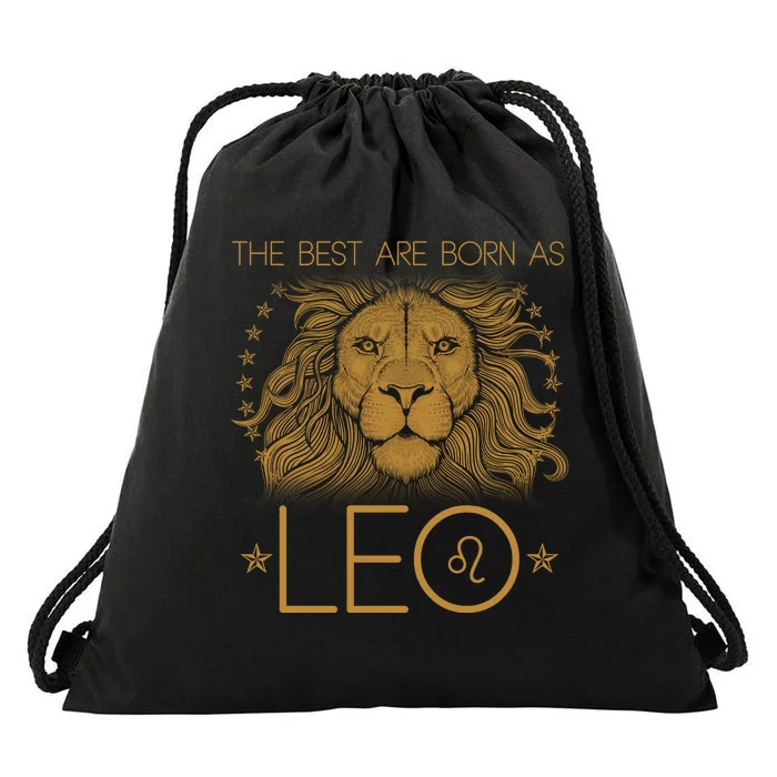 The Best Are Born As Leo Vintage Lion Drawstring Bag